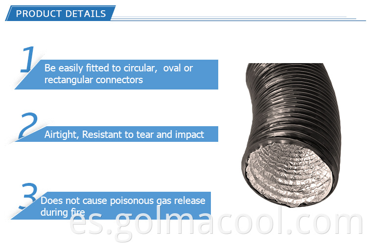 5 pulgadas Sistema de ventilación de aire de PVC Aluminio Flexible Machine conductos de tuberías